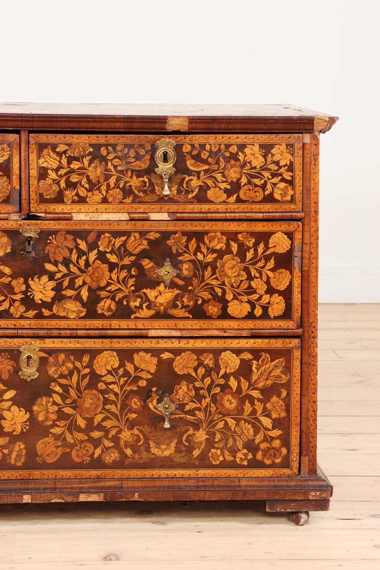 A William and Mary walnut and marquetry chest of drawers, - Image 6 of 74
