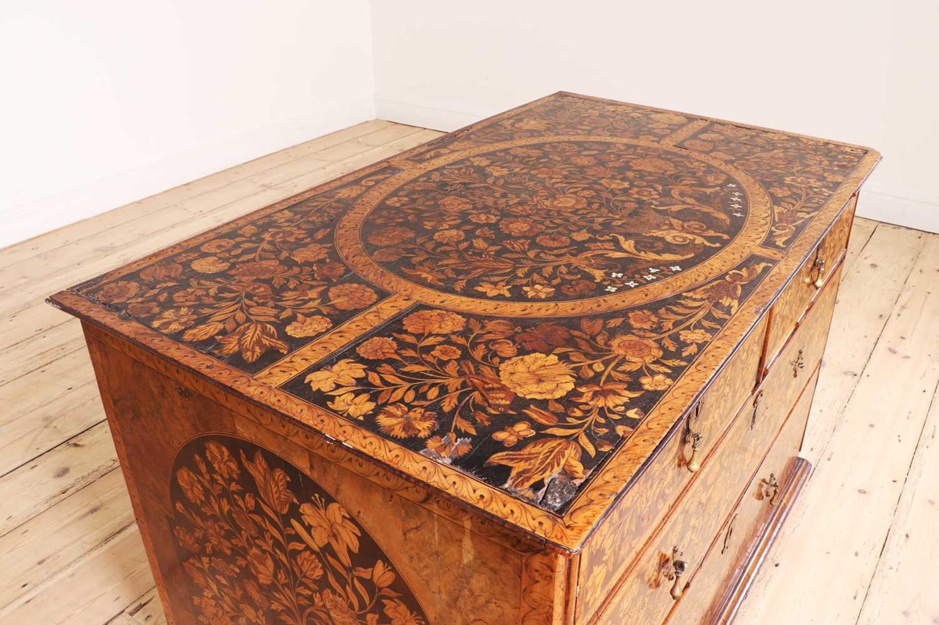 A William and Mary walnut and marquetry chest of drawers, - Image 4 of 74