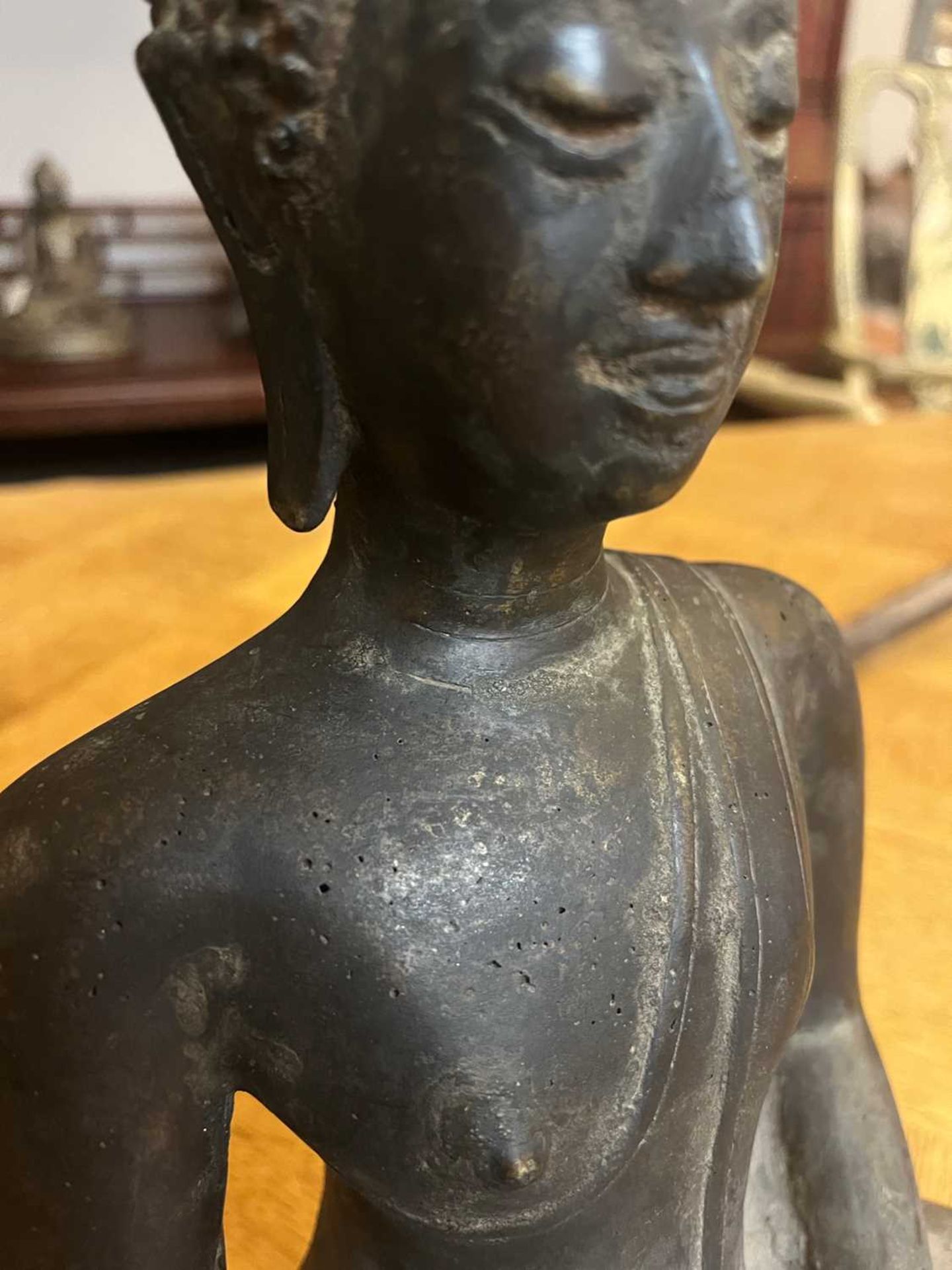 A bronze Sukhothai-style figure of Buddha Shakyamuni, - Image 10 of 18