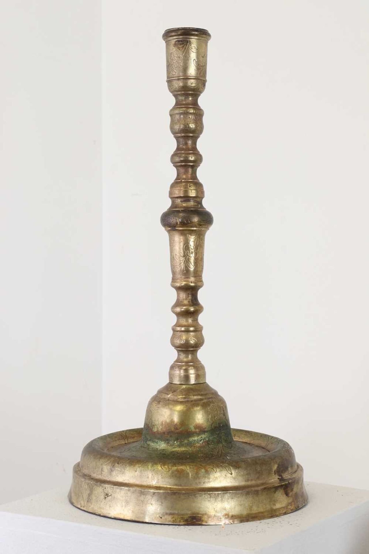 Two gilt-brass candlesticks, - Image 7 of 19