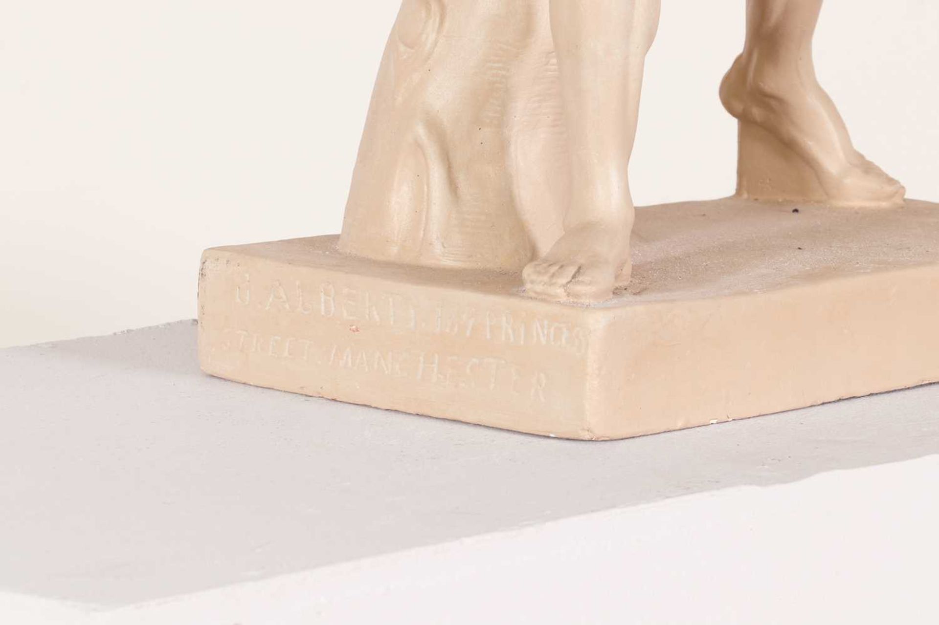 A cast plaster figure after the Borghese Gladiator, - Bild 5 aus 5