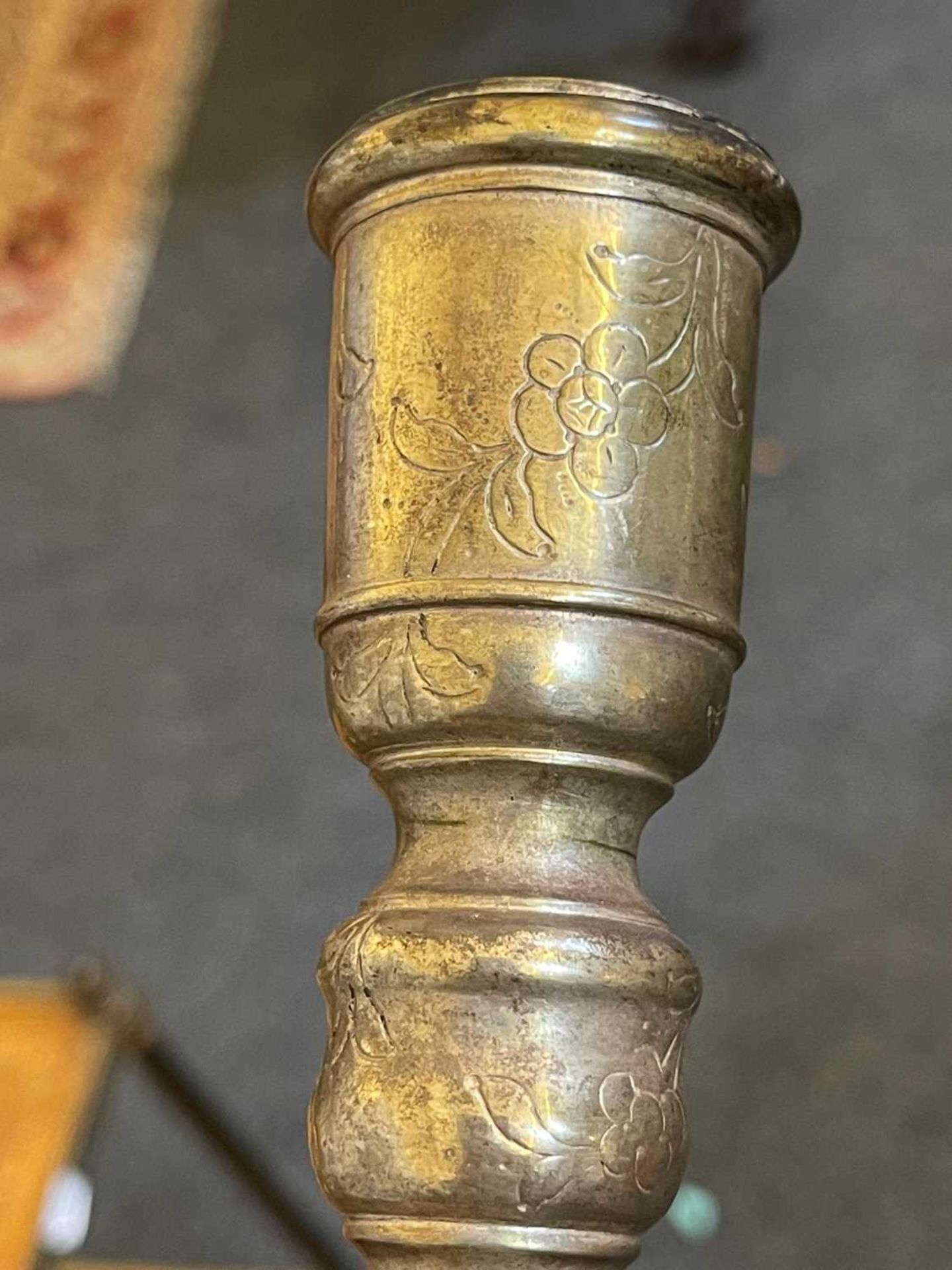 Two gilt-brass candlesticks, - Image 13 of 19