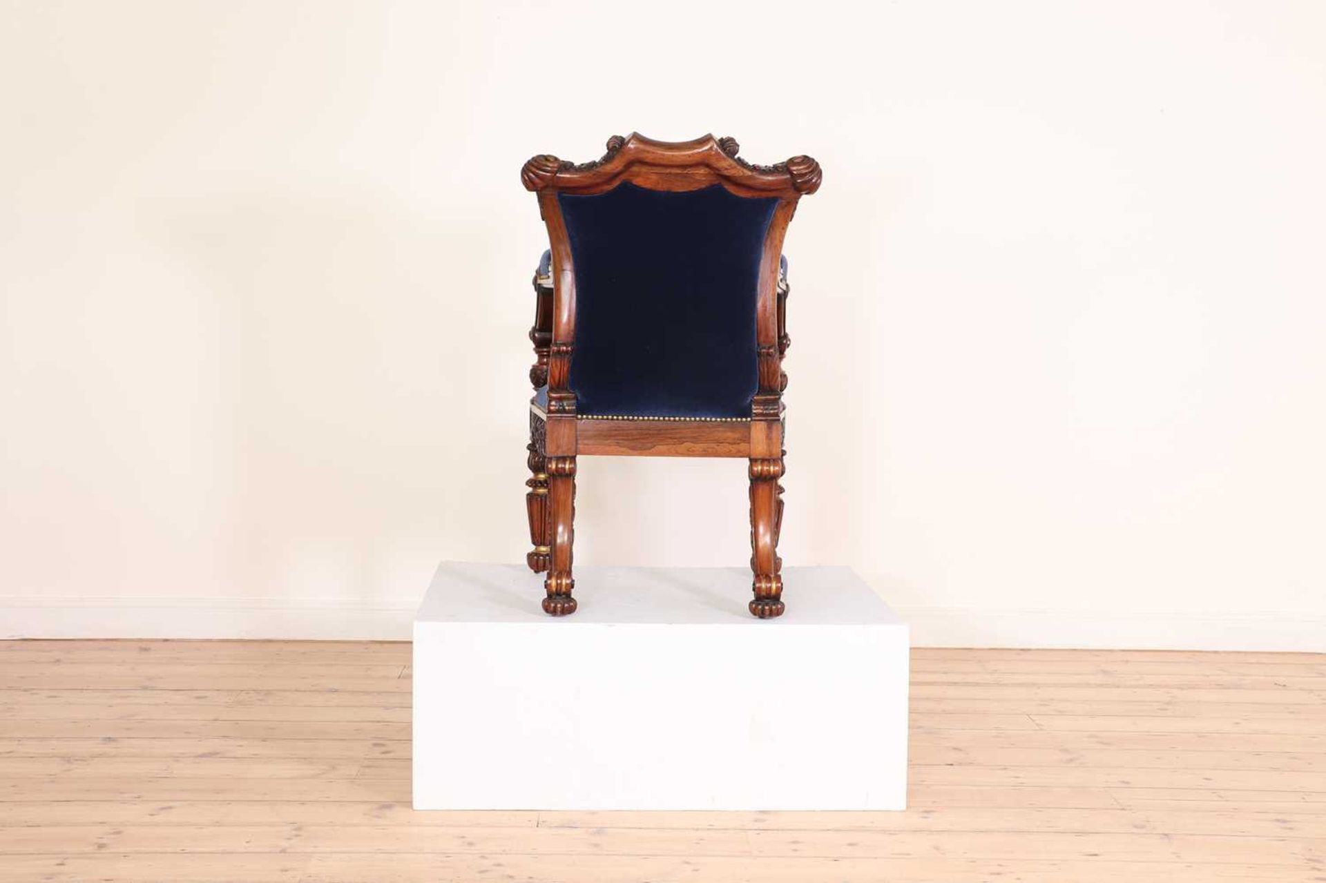 A Regency rosewood and parcel-gilt armchair, - Image 14 of 47