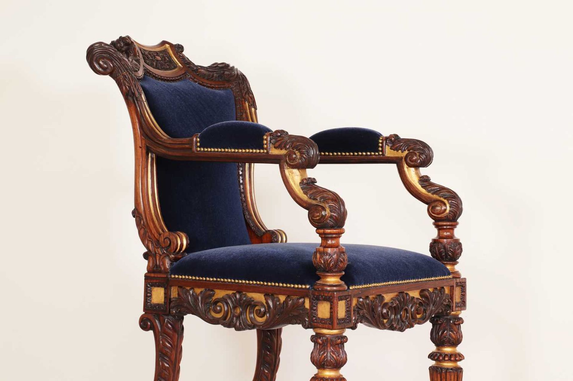 A Regency rosewood and parcel-gilt armchair, - Image 7 of 47