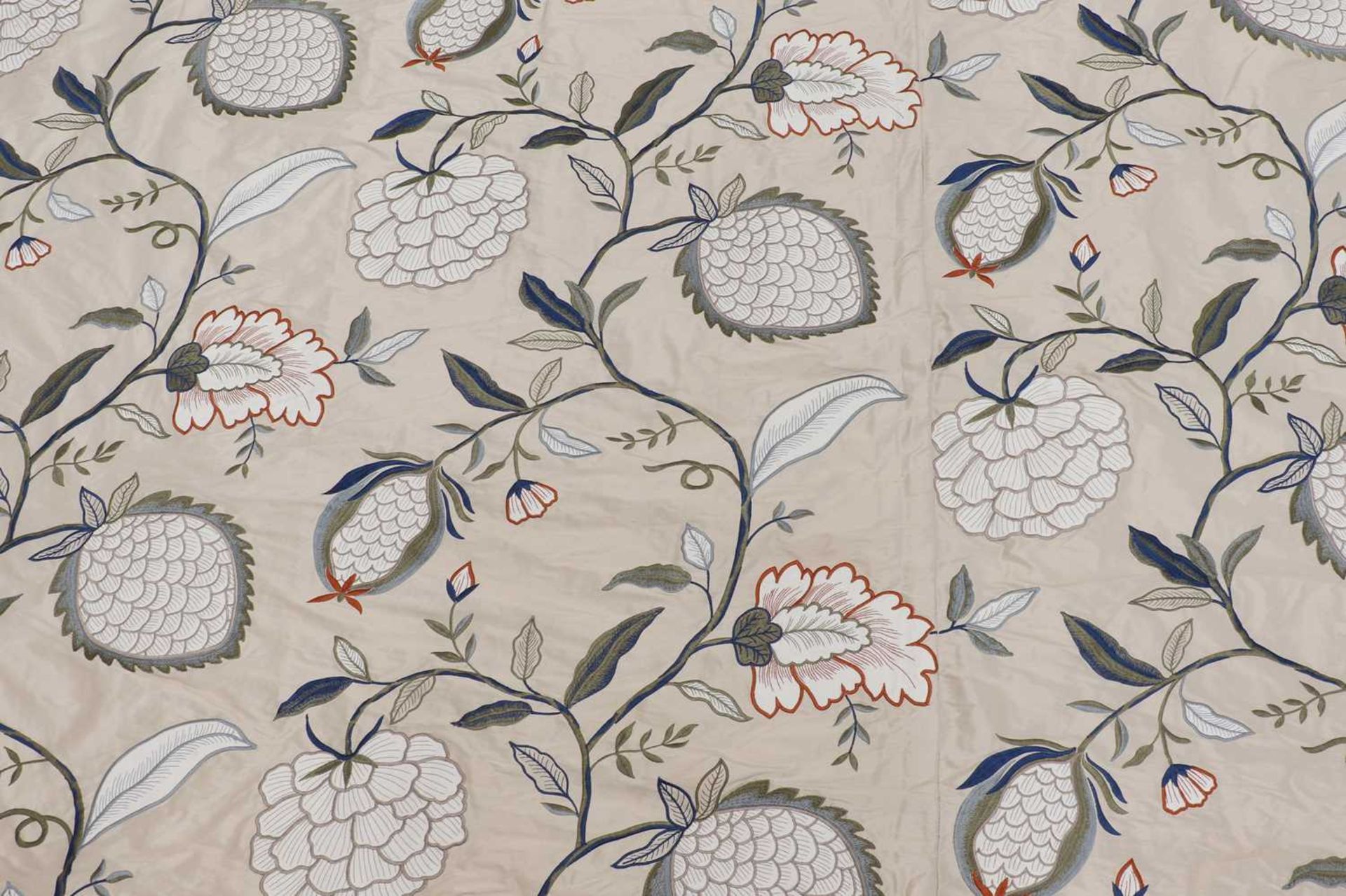Two pairs of silk and linen curtains in Zoffany 'Pomegranate Tree' fabric, - Image 7 of 19