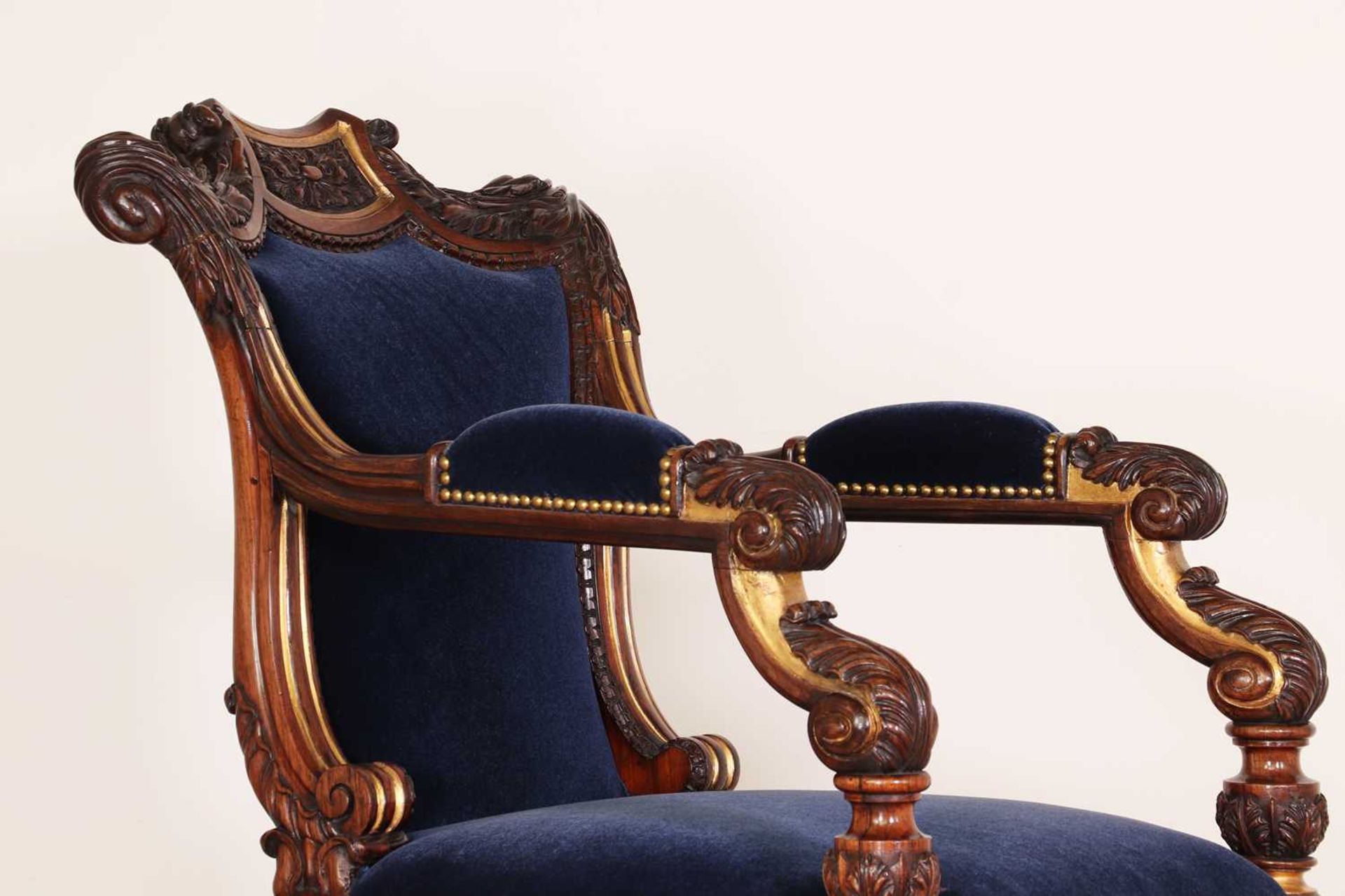 A Regency rosewood and parcel-gilt armchair, - Image 8 of 47