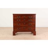 A George III mahogany chest of drawers,