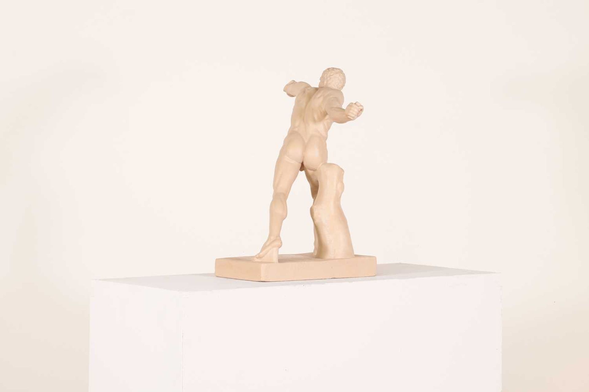 A cast plaster figure after the Borghese Gladiator, - Bild 4 aus 5