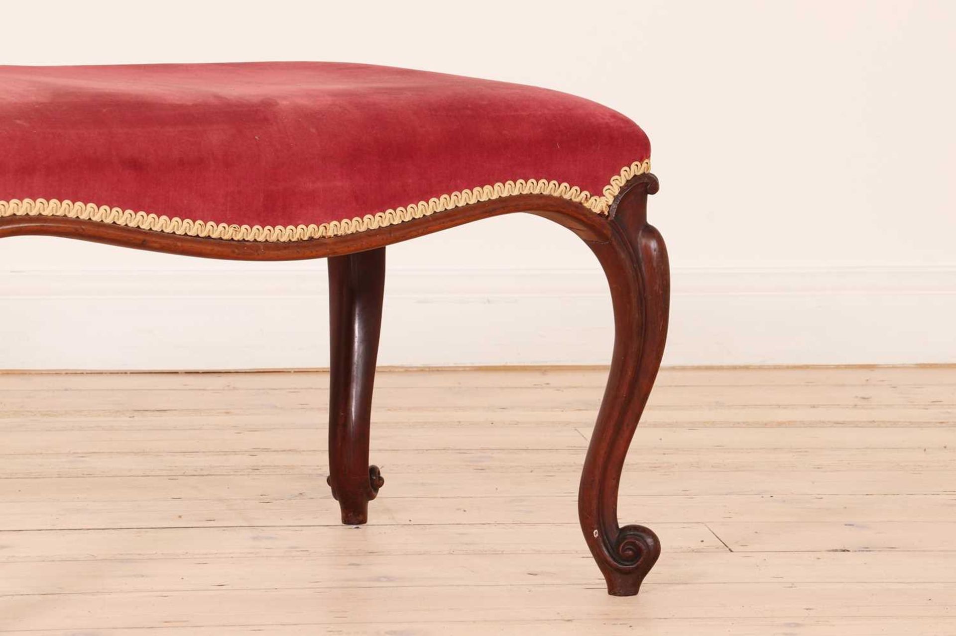 A Victorian mahogany footstool, - Image 4 of 5