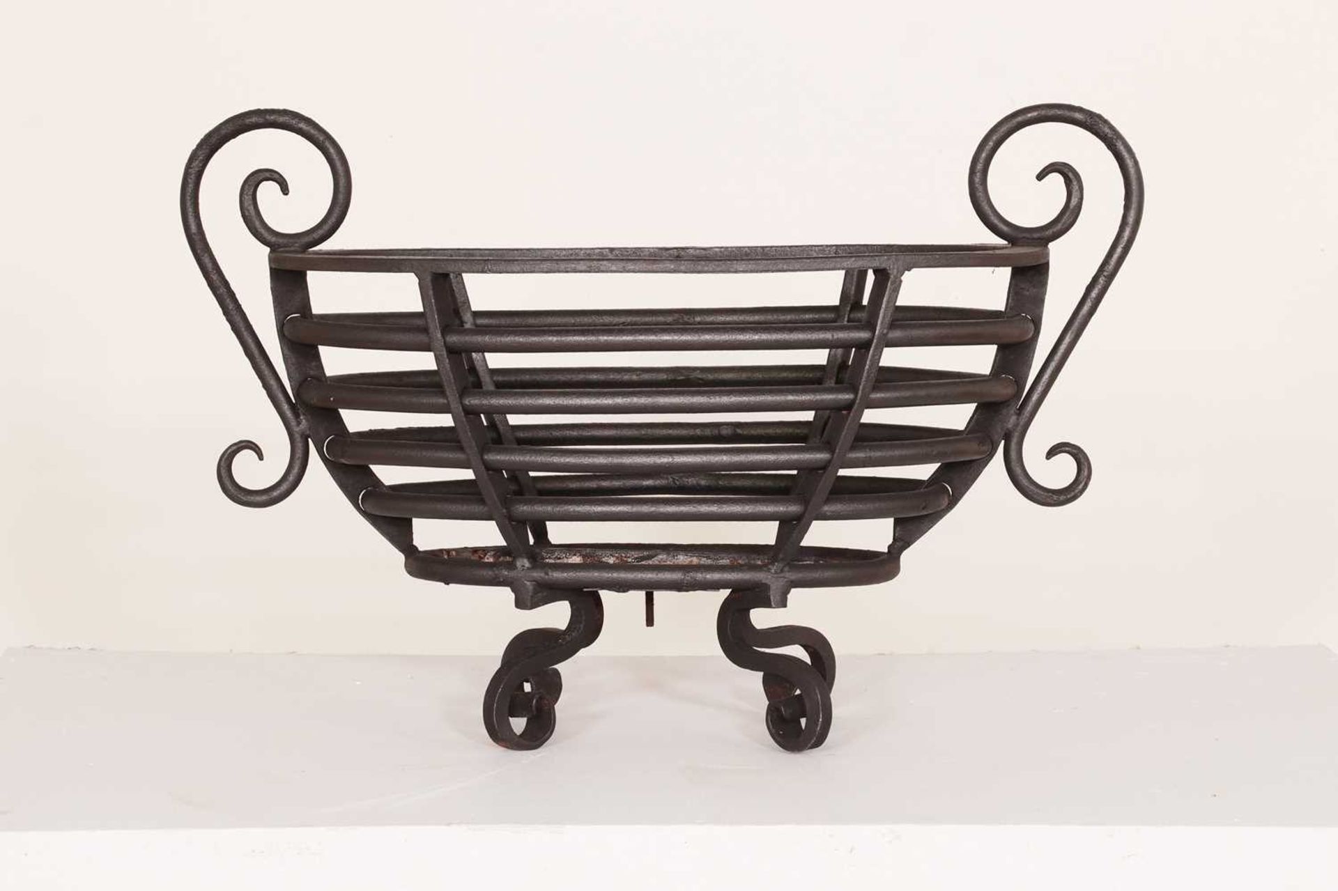 A Regency-style steel fire basket, - Image 3 of 4