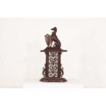 A Victorian patinated and gilt-heightened cast iron hall stand by E & T Smith,