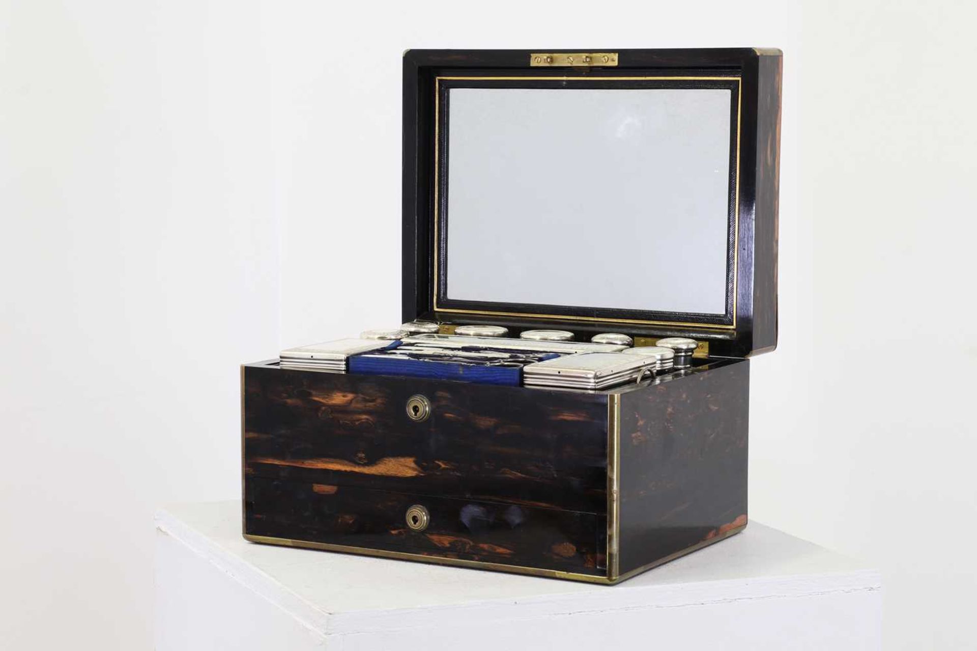 A Victorian coromandel dressing box,