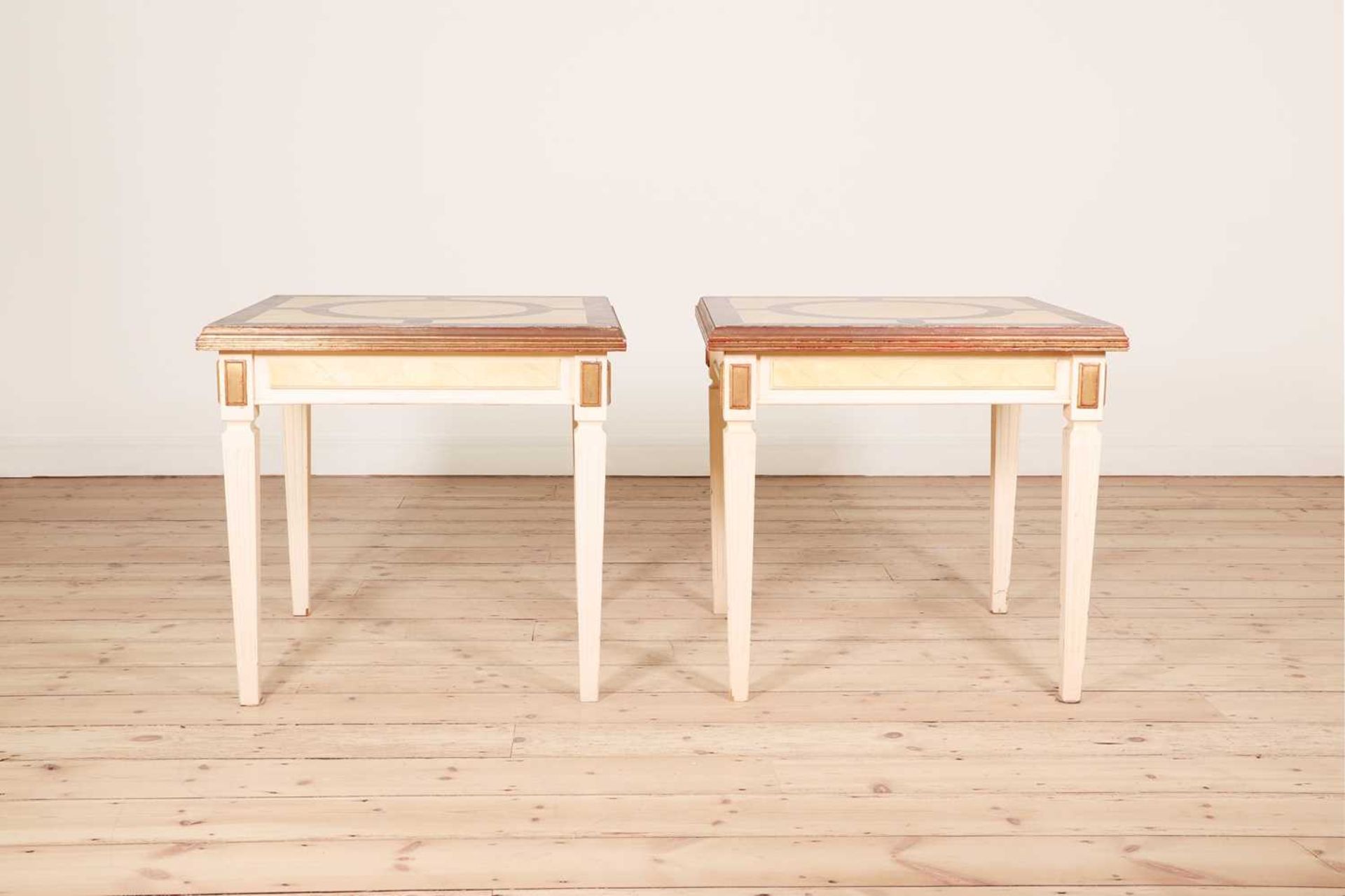 A pair of painted wooden side tables, - Image 3 of 6