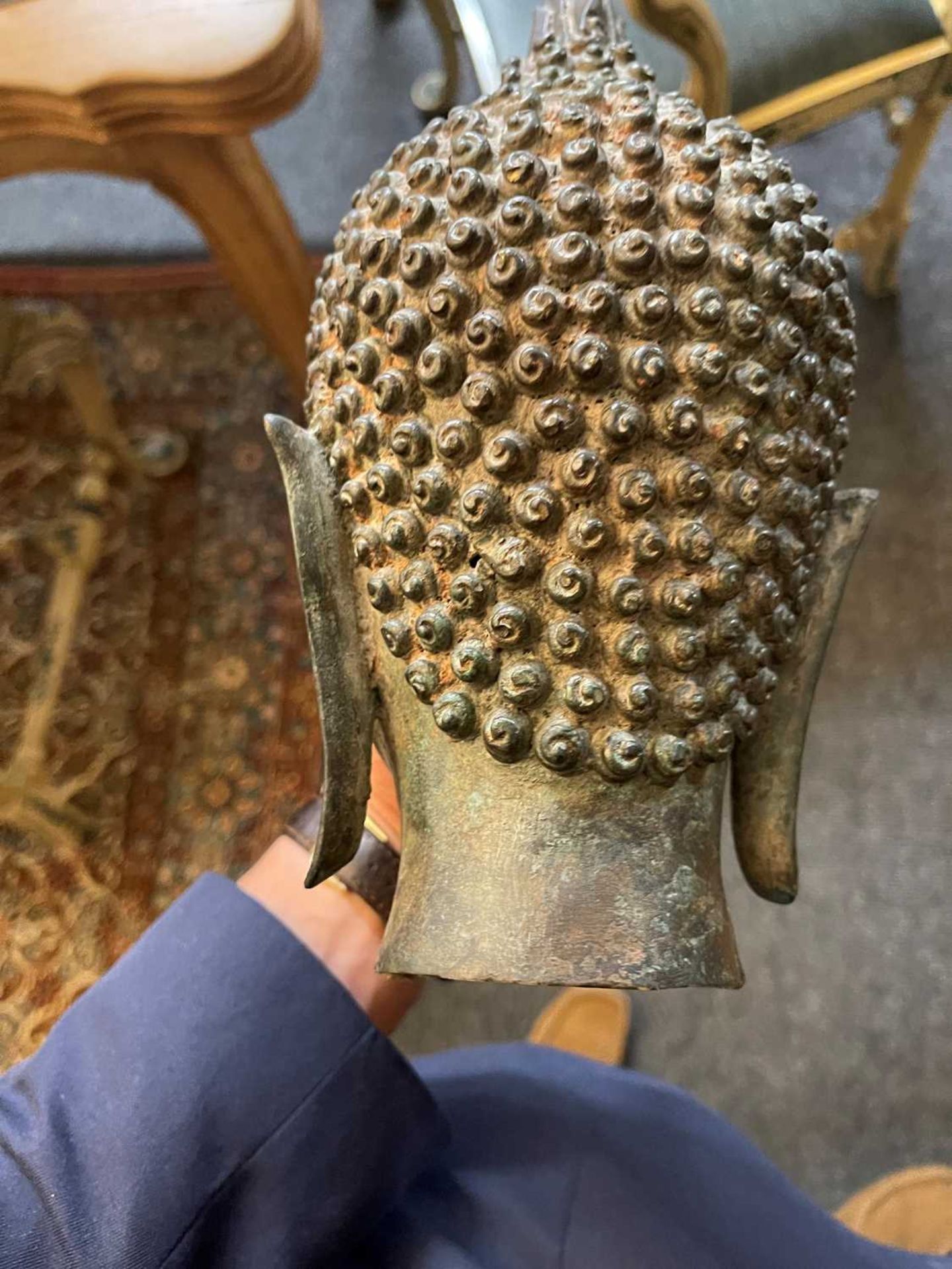 A pair of bronze U-Thong-style Buddha heads - Image 15 of 18