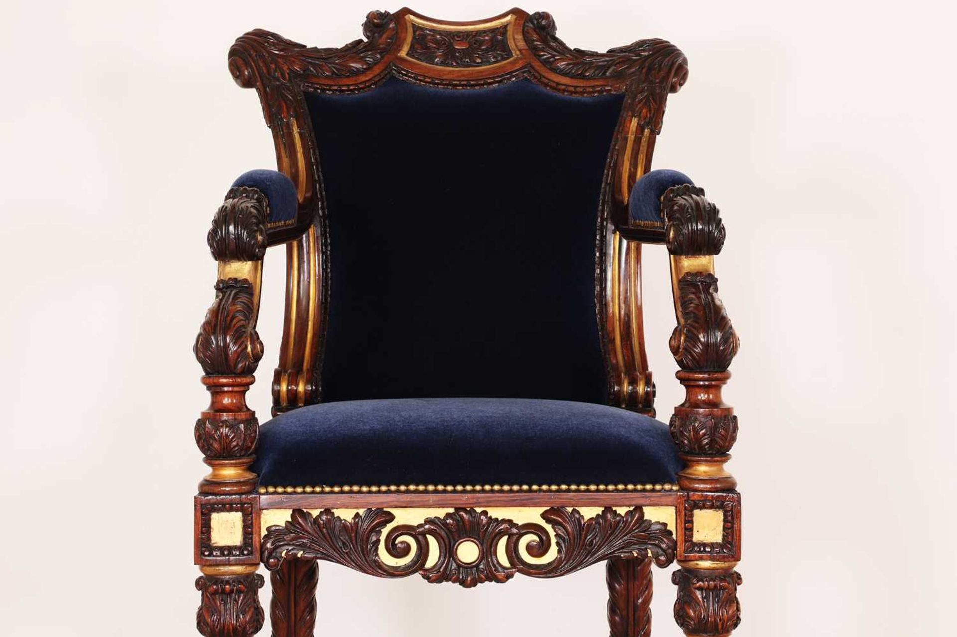 A Regency rosewood and parcel-gilt armchair, - Image 2 of 47