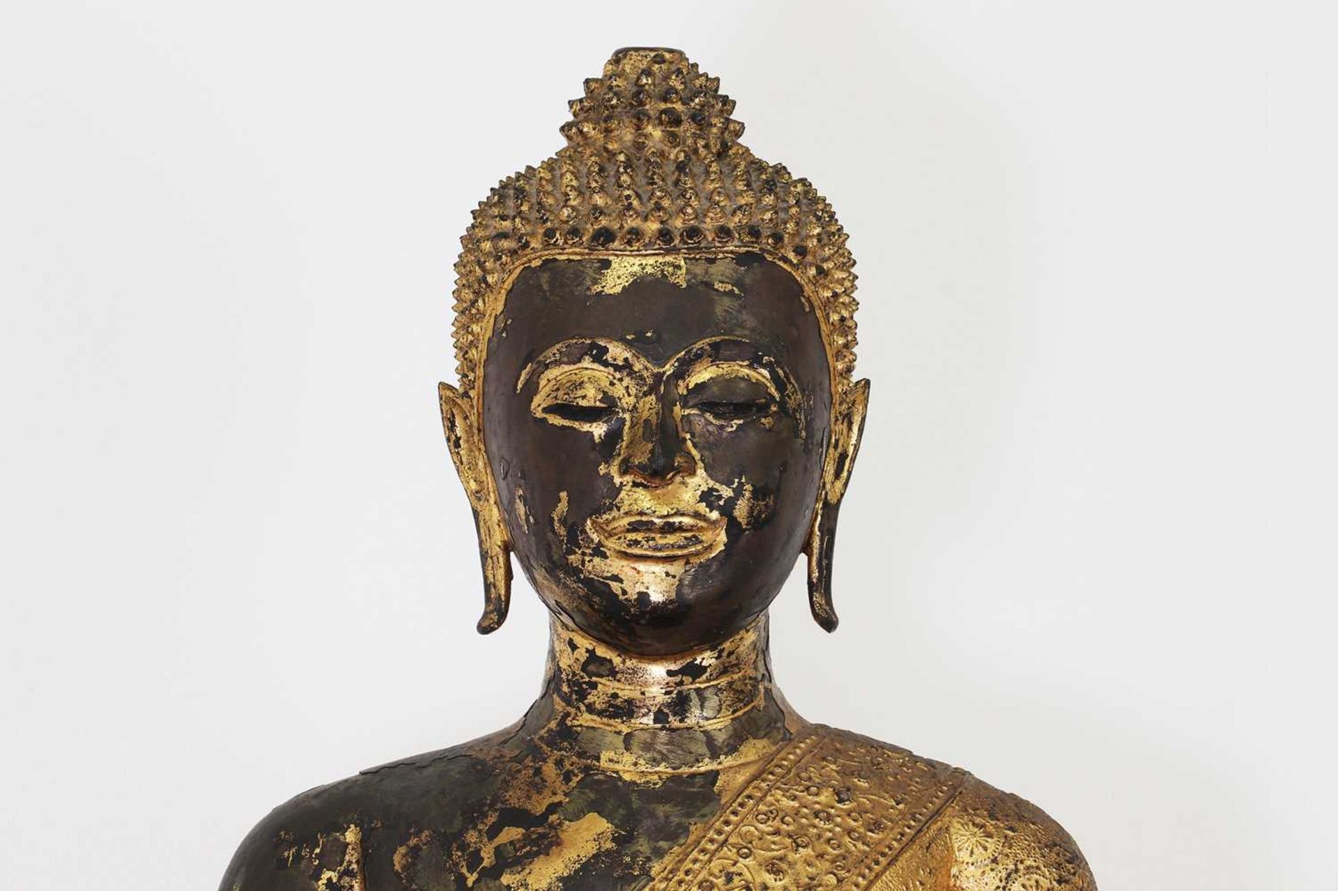 A gilt and lacquered bronze Rattanakosin Buddha, - Image 7 of 7