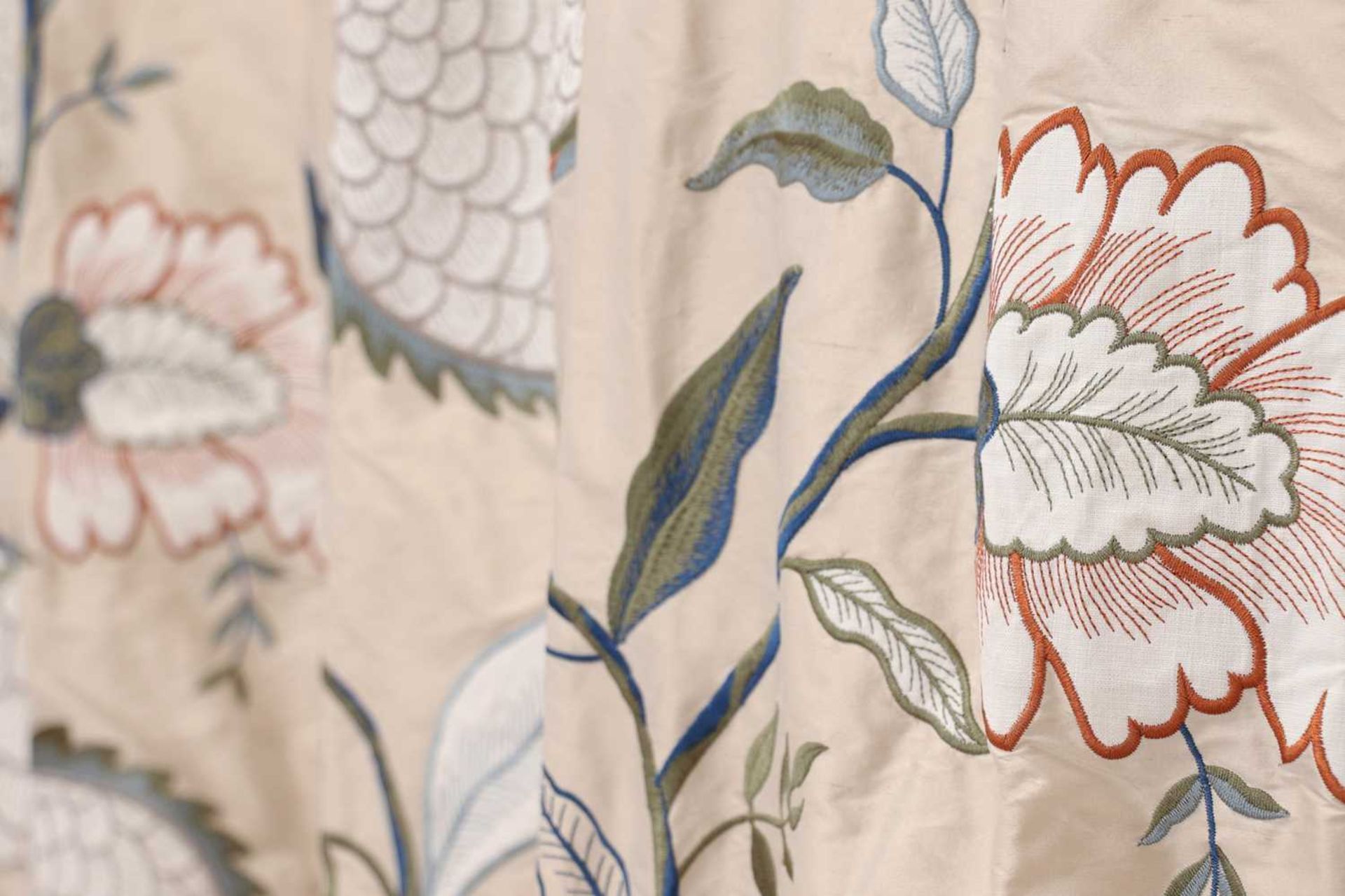 Two pairs of silk and linen curtains in Zoffany 'Pomegranate Tree' fabric, - Image 10 of 19