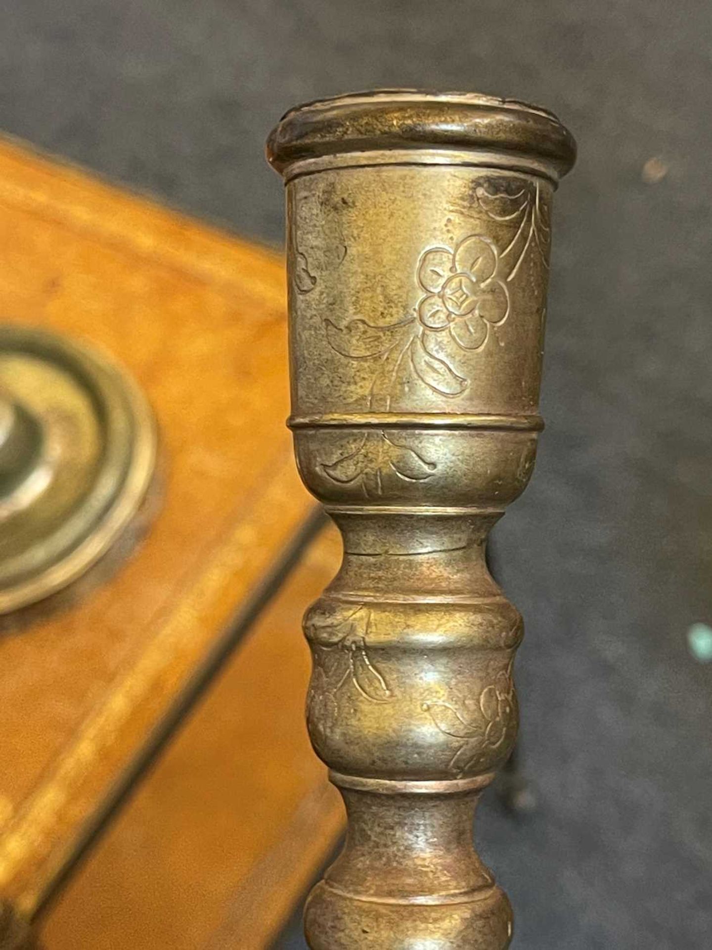 Two gilt-brass candlesticks, - Image 10 of 19