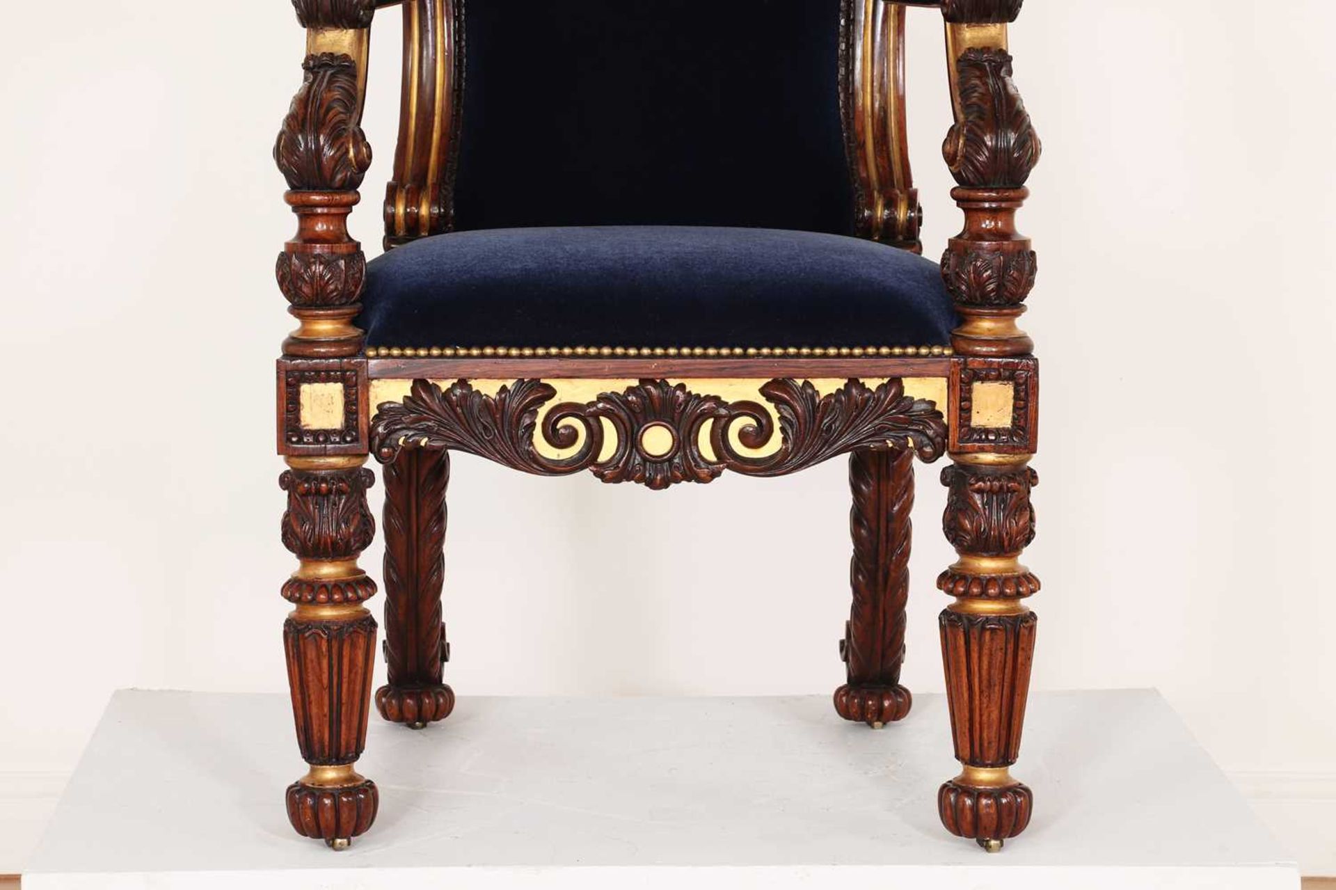 A Regency rosewood and parcel-gilt armchair, - Image 3 of 47