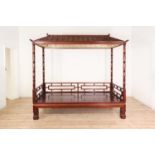 A hardwood daybed in the Chinese Qing dynasty style,