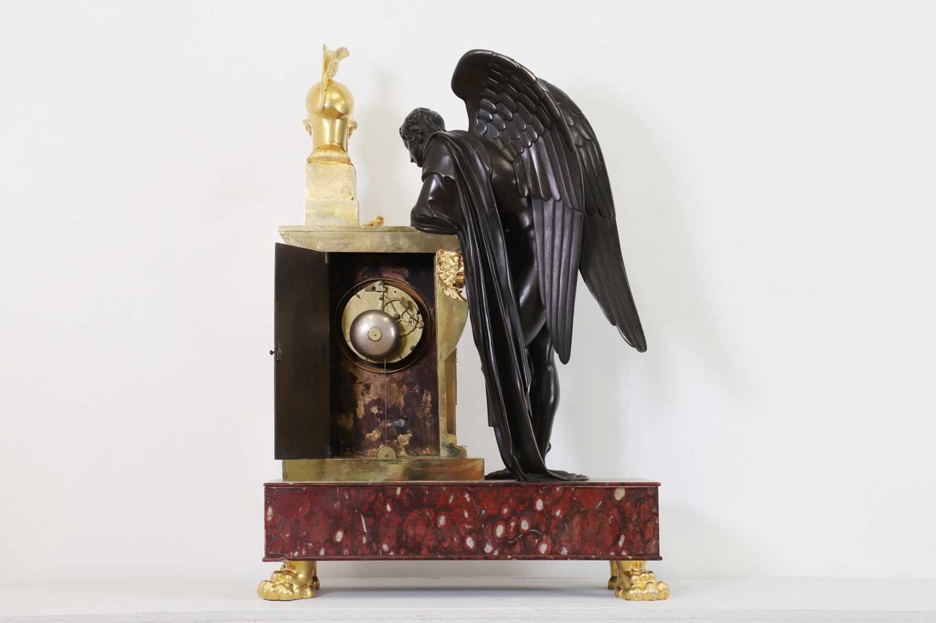A large Empire ormolu, bronze and marble mantel clock, - Bild 6 aus 33
