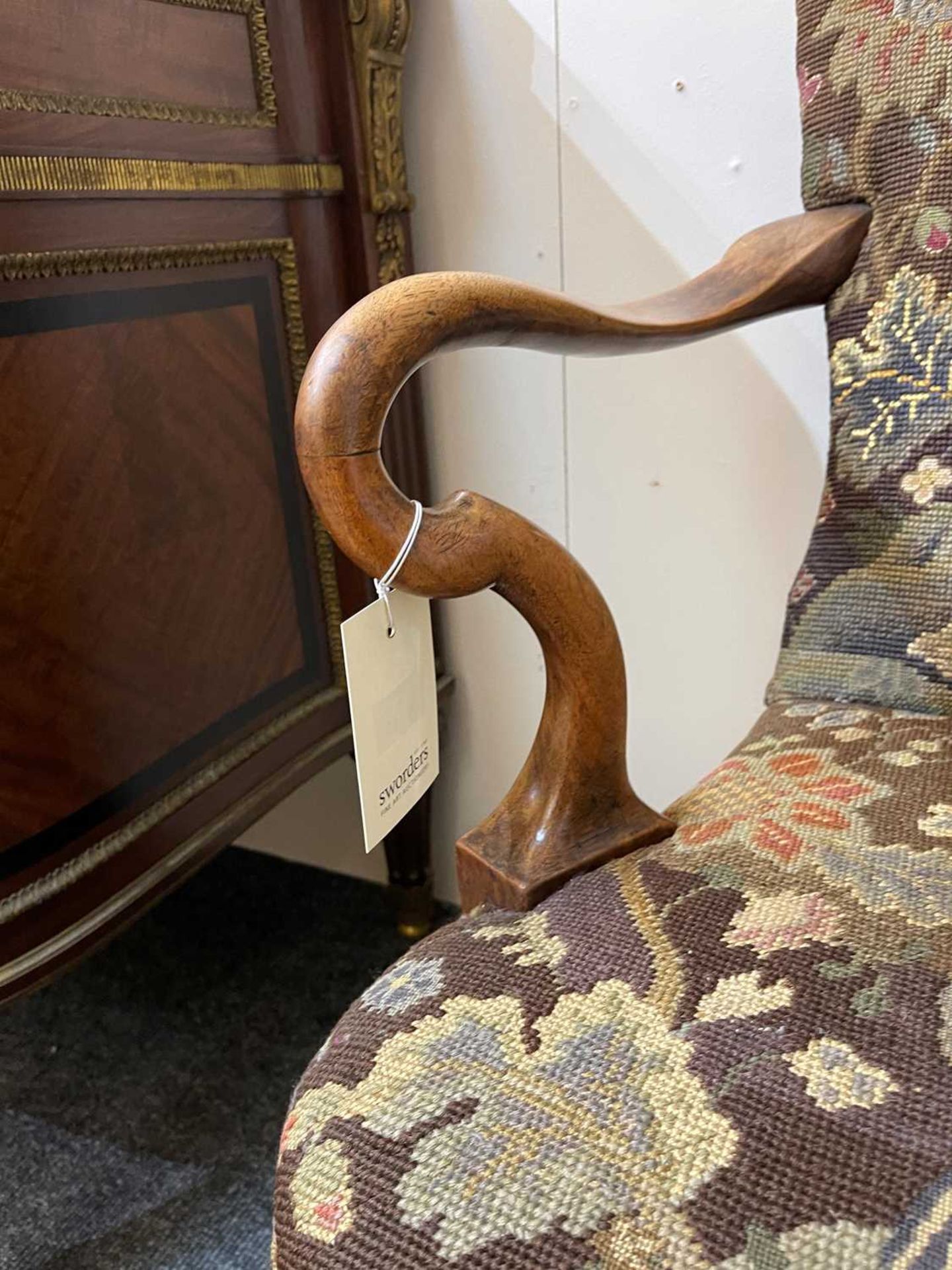 A pair of Queen Anne-style walnut armchairs, - Image 19 of 27