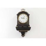 A George III ebonised and brass-mounted bracket clock,