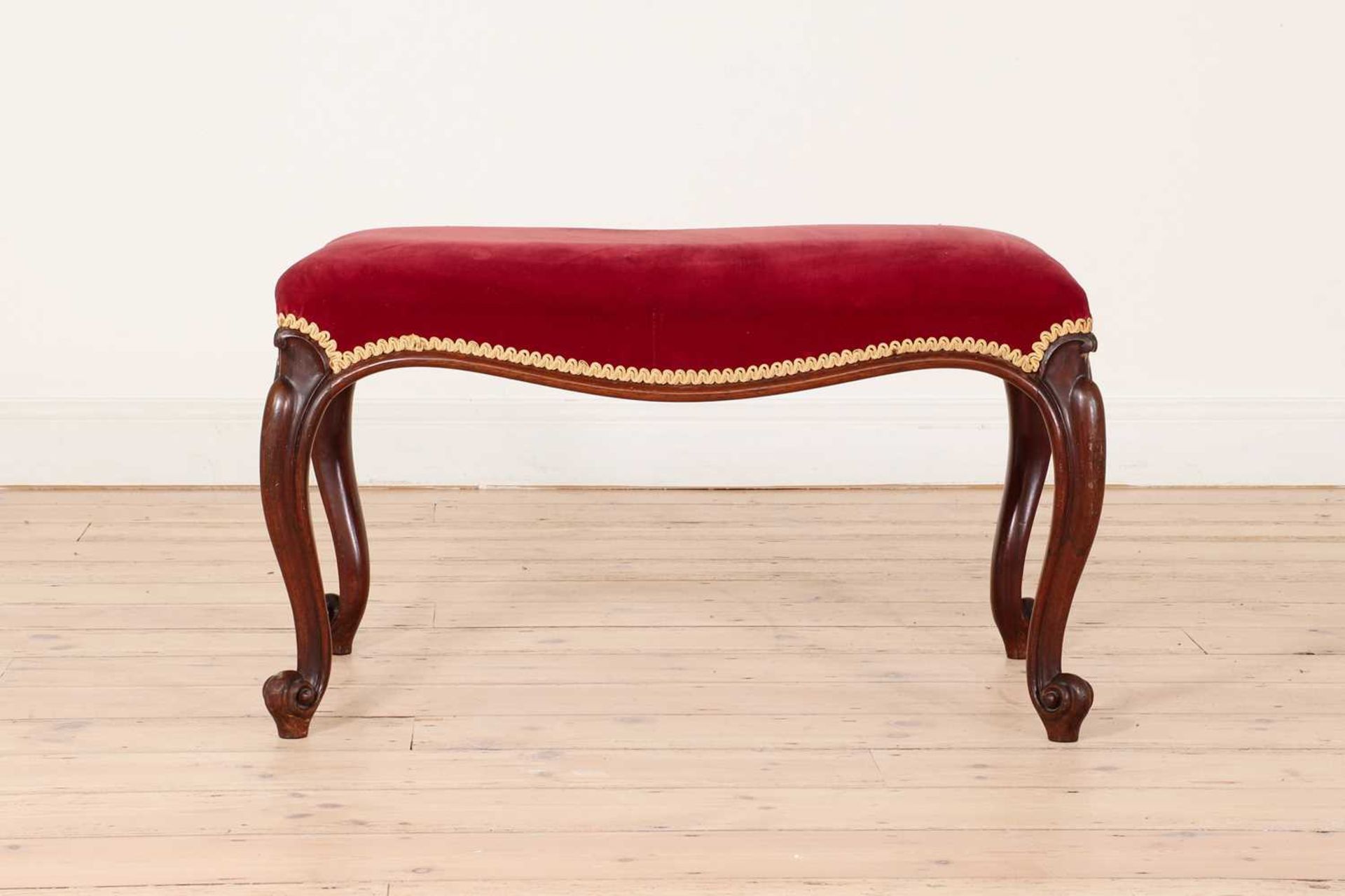 A Victorian mahogany footstool, - Image 2 of 5