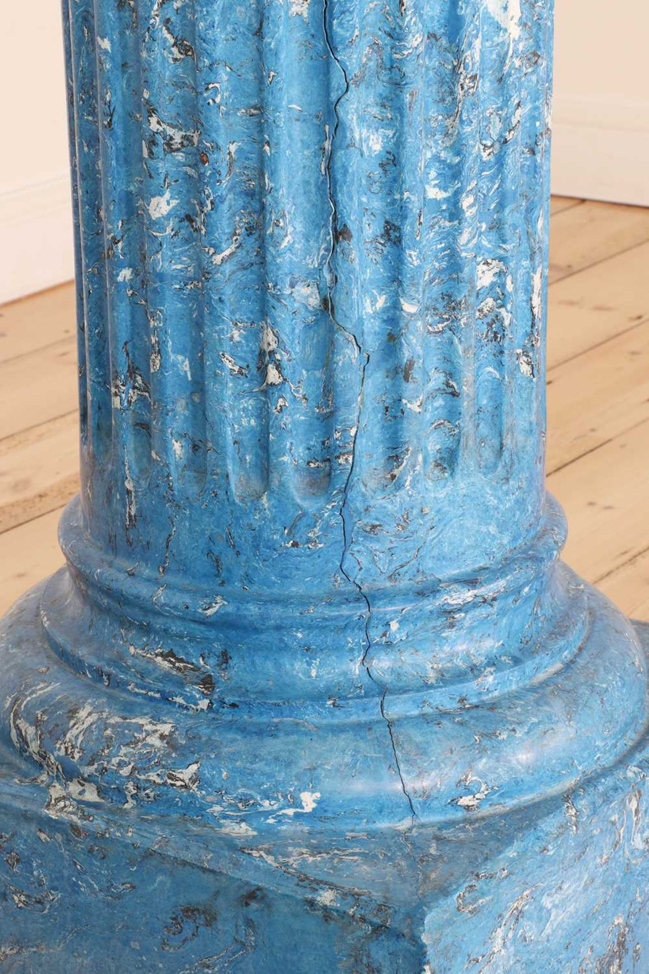 A pair of blue imitation marble columns, - Image 5 of 5