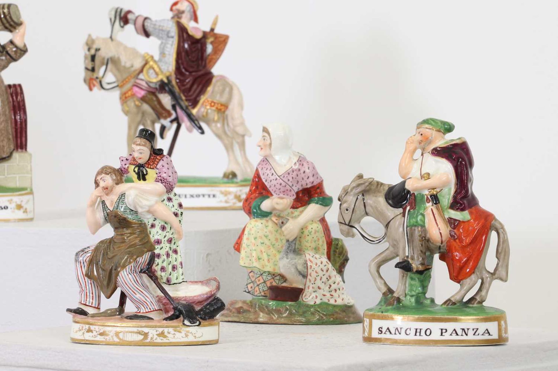 Five Minton bone china flatback figures, - Image 3 of 5