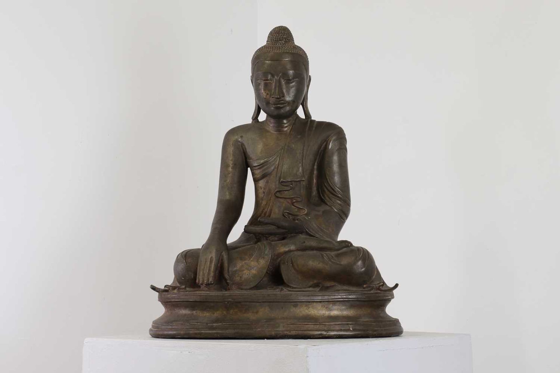 A bronze figure of Buddha, - Image 3 of 3