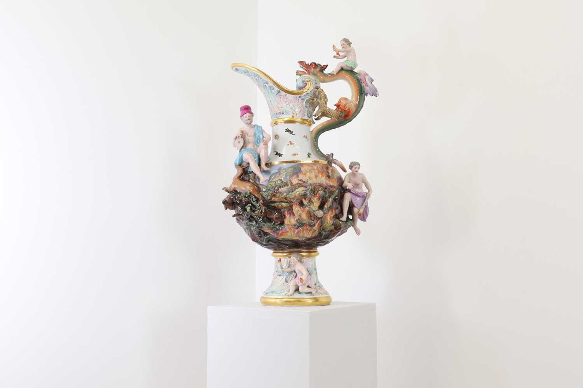 A Meissen porcelain ewer, emblematic of fire, - Image 2 of 28