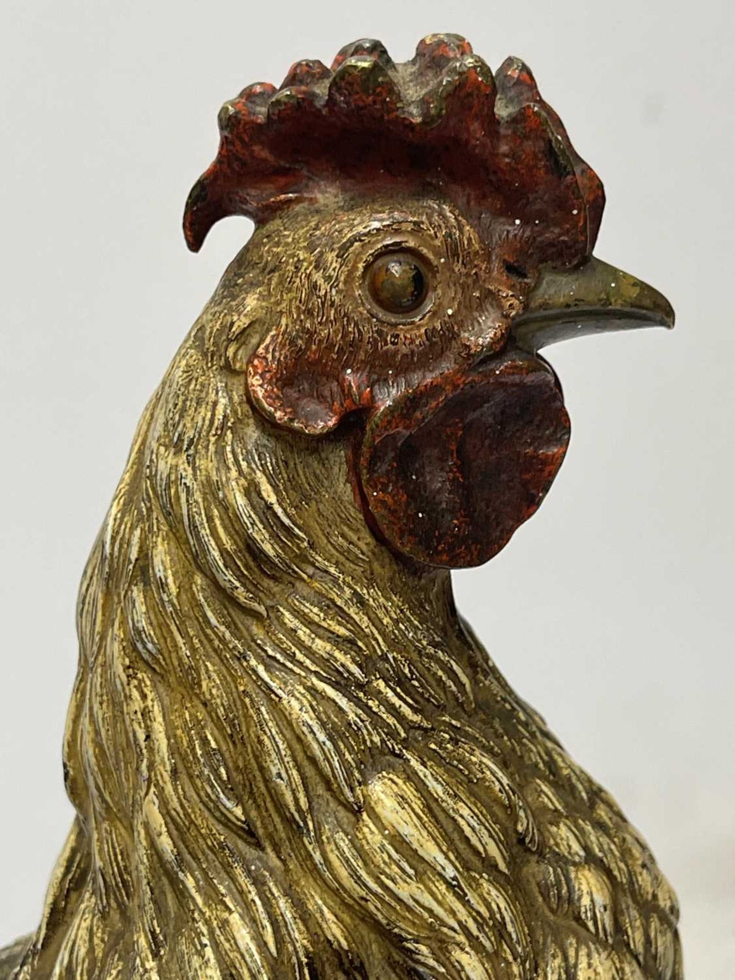 A cold-painted bronze inkwell modelled as a cockerel, - Bild 14 aus 27