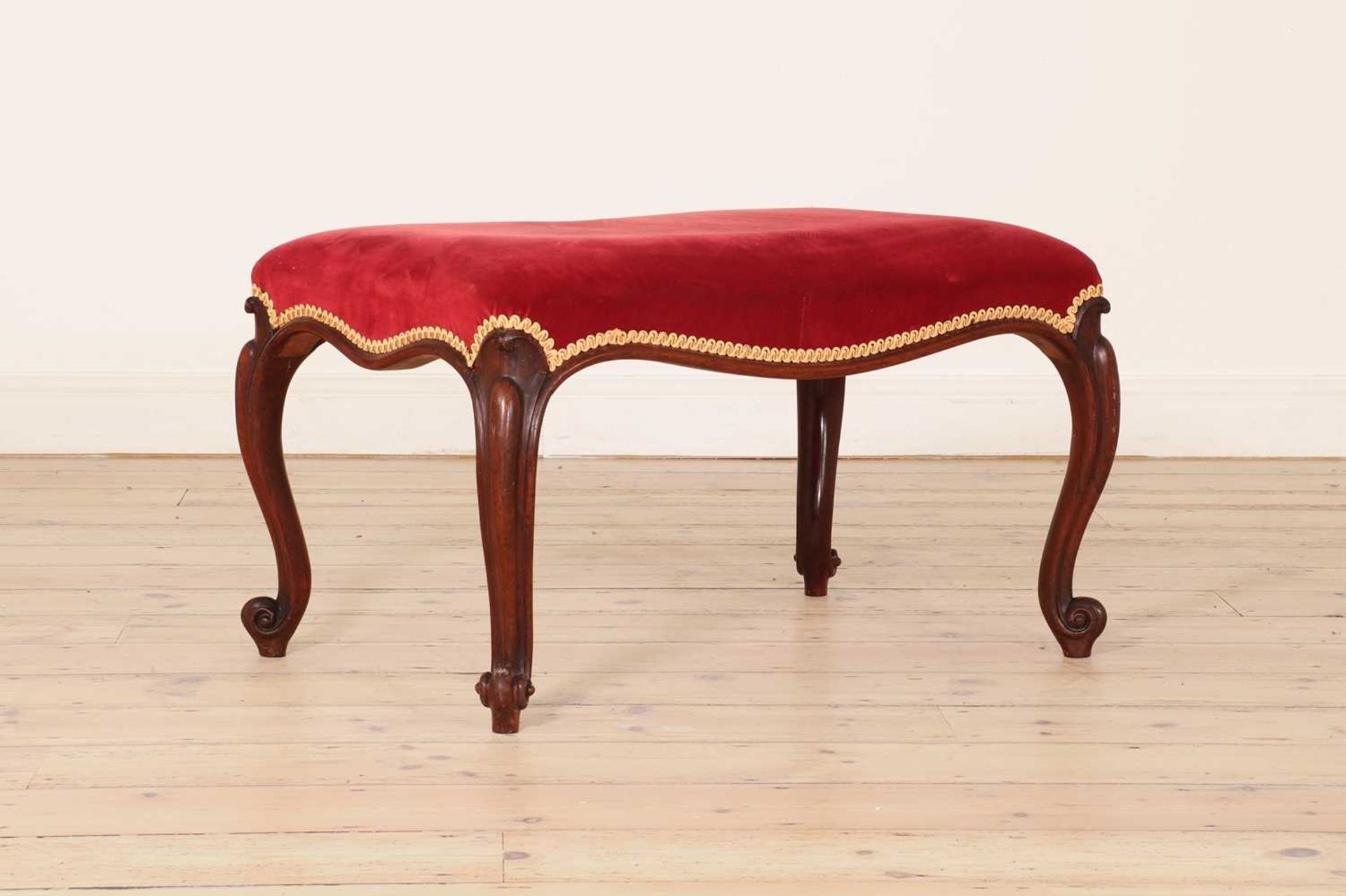 A Victorian mahogany footstool, - Image 3 of 5