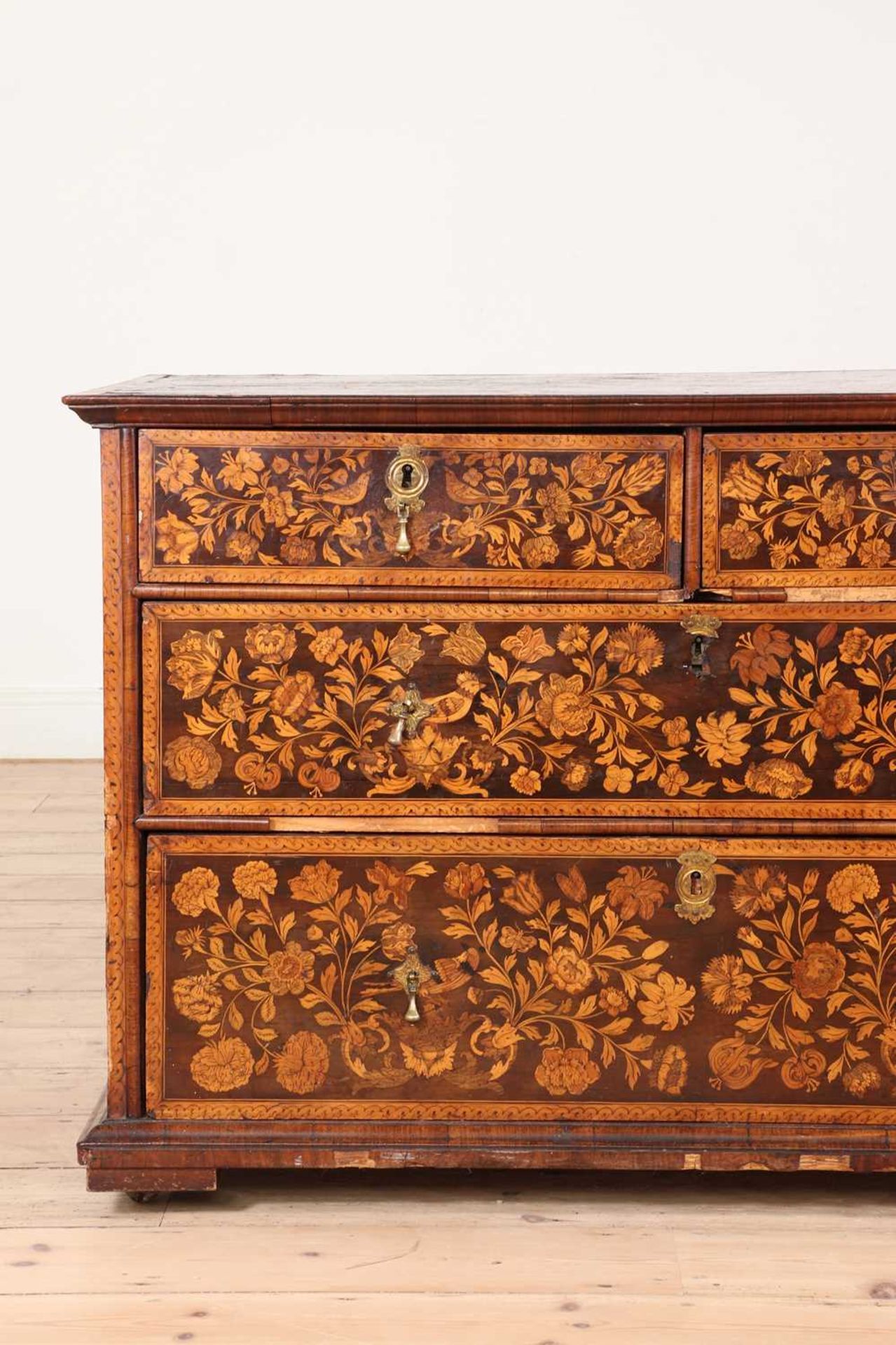 A William and Mary walnut and marquetry chest of drawers, - Image 5 of 74