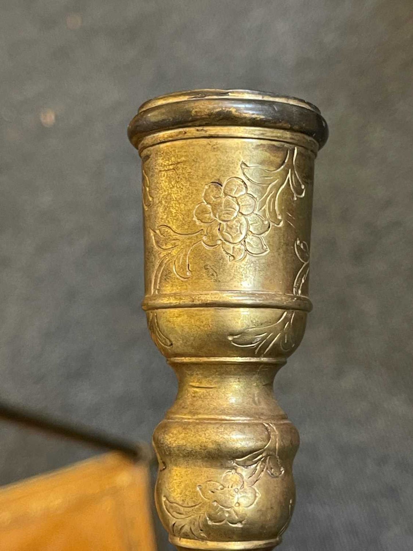 Two gilt-brass candlesticks, - Image 11 of 19