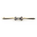 An early 20th century gold sapphire and diamond brooch,