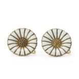 A pair of sterling silver gilt daisy earrings, by Anton Michelsen for Georg Jensen,