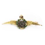 A silver and gold, enamel and diamond RAF sweetheart brooch,