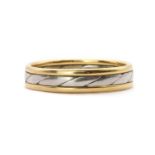 An 18ct gold and platinum band ring,