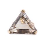 A 9ct gold single stone smoky quartz ring,