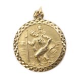 A 9ct gold St. Christopher pendant,