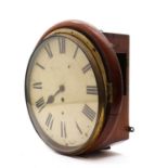 A mahogany fusee wall clock,