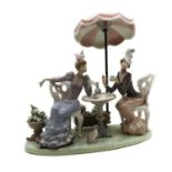 A Lladro porcelain 'Cafe de Paris' figure group,