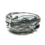 A Whitefriars 'Knobbly' glass ashtray,