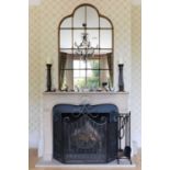 A contemporary over mantel mirror,