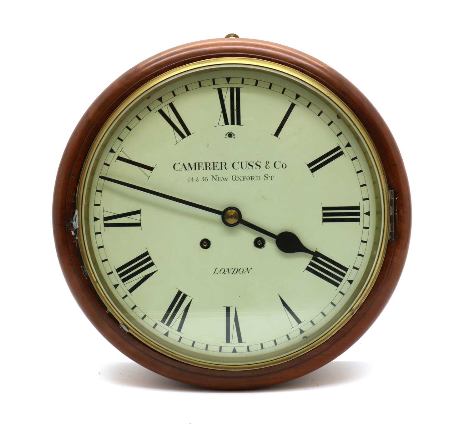 A mahogany wall clock,