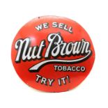 A Nut Brown Tobacco enamel advertising sign