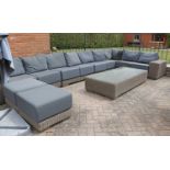 A Bridgman rattan modular garden sofa,