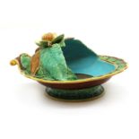 A Minton majolica chestnut dish,